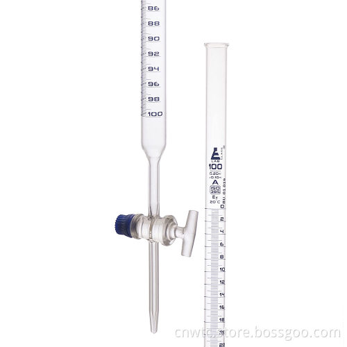 Lab Glassware: Schellbach Burette with Blue Line and Straight Stopcock